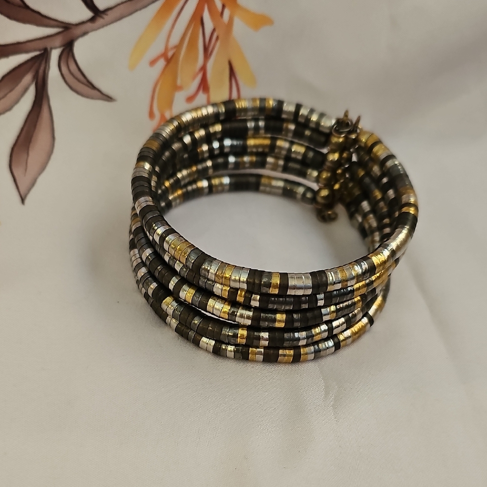 Mixed Metal Multi-Layer Cuff Bracelet